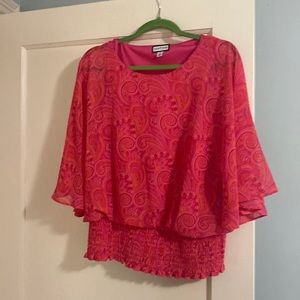 Pink paisley print blouse